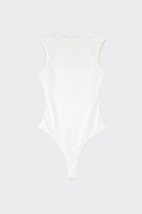 Polyamide bodysuit with square neckline white