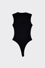 Polyamide bodysuit with square neckline black
