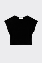Basic fitted crop t-shirt black