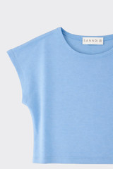 Basic fitted crop t-shirt blue
