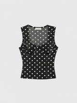Polka dots tank top black