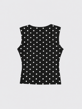 Polka dots tank top black