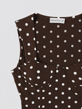 Polka dots tank top brown