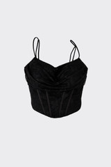 Halter top corset with lace black