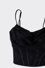 Halter top corset with lace black