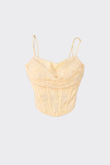 Halter top corset with lace yellow