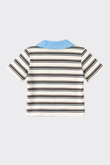 Blue striped polo
