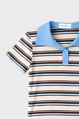 Blue striped polo