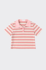 Pink striped polo