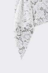 Asymmetrical lace bandeau top white