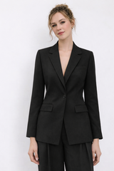 Tailored button blazer black