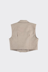Tailored sleeveless blazer taupe