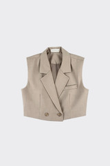 Tailored sleeveless blazer taupe