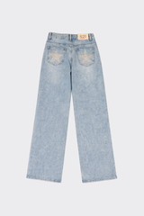 Straight jeans with studs and stars