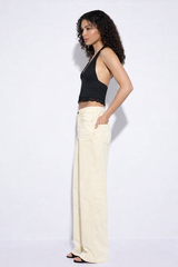 S21 Wide Leg Jeans light yellow