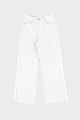 S21 straight wide leg with frayed hem white