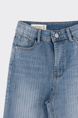 S21 Wide-leg jeans with rhinestones blue