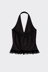 Top halter lace in hem black
