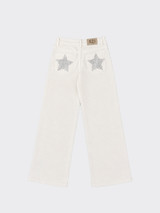 Jeans with glitter stars on front and back pockets