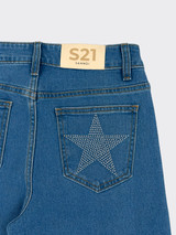 Jeans mid-rise wide leg star