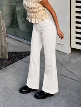 Flared jeans with stitching detail