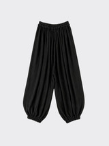 Super volume harem pants black