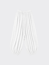 Super volume harem pants white