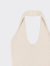 Halter crop top Beige