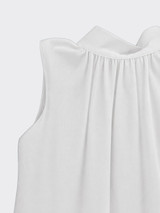 Balloon blouse with bow and open back