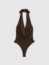 Brown halter bodysuit