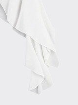 Halter neck top with asymmetrical ruffled hem white