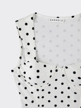 Polka dots corset top white