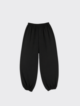 Black satin harem pants
