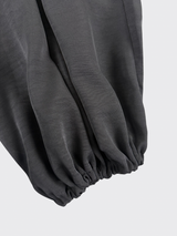 Black satin harem pants