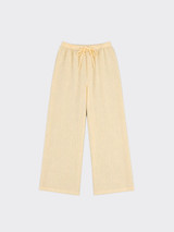 Linen-effect trousers with glitter stripes Yellow
