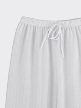Linen-effect trousers with glitter stripes White