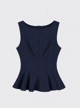 Structured Peplum Top Dark blue