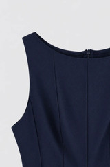 Structured Peplum Top Dark blue