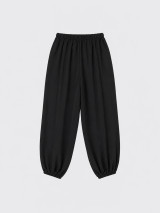 Fluid Harem Semitransparent Pants Black