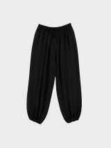 Fluid Harem Semitransparent Pants Black