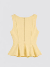Structured Peplum Top Yellow