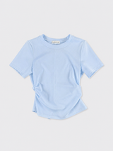 soft-touch t-shirt with ruching at the sides light blue