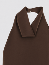 Satin halter top brown