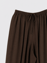 Fluid Harem Semitransparent Pants Brown