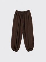 Fluid Harem Semitransparent Pants Brown