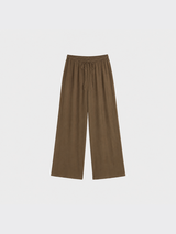 Flowy linen trousers with pleated effect