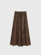 Flowy paneled midi skirt brown