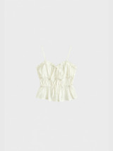 Flowy embroidered strappy top white