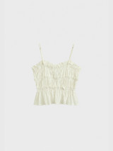 Flowy embroidered strappy top white