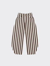 Brown striped balloon pants